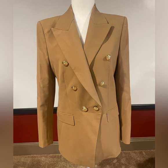 Zara Jackets & Coats Zara Camel Blazer Gold Buttons Medium Poshmark